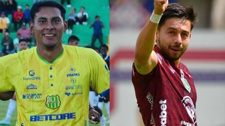 Justin Peñarrieta es jugador de Gualaceo SC, mientras que Nicolás Dávila es jugador de Mushuc Runa.