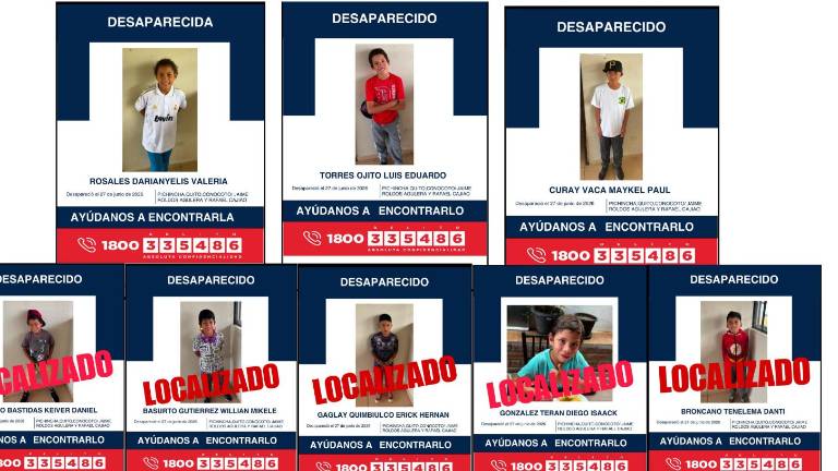 Fiscalía alerta sobre la desaparición de 8 niños en Conocoto, cinco ya fueron localizados
