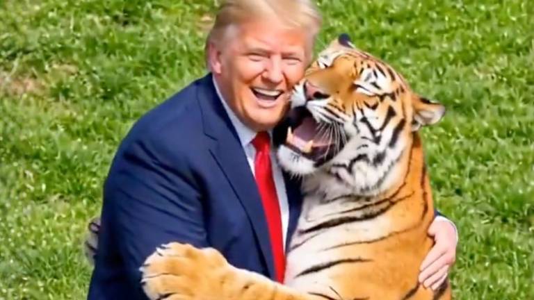 Trump publica un video con IA abrazando a un tigre tras ataque mortal a un joven en Inglaterra