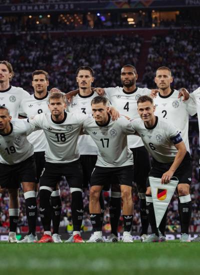 Jugadores de la Selección alemana durante un partido de fútbol.