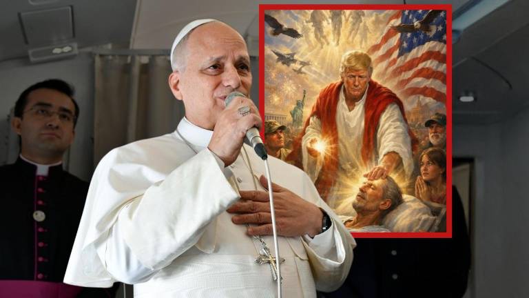 El papa León XIV responde al retrato de Donald Trump como Jesús que sana enfermos.