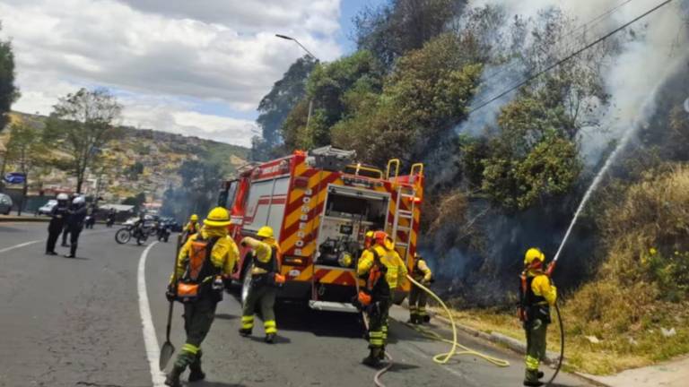 Dictan prisión preventiva a sospechoso de provocar un incendio forestal en Monjas, Quito