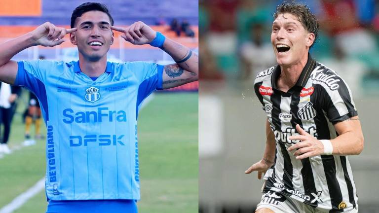 Franco Posse es jugador de Macará, mientras que Benjamín Rollheiser es jugador de Santos.