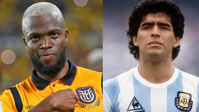 Enner Valencia es jugador de la selección ecuatoriana, mientras que Diego Maradona era seleccionado argentino.