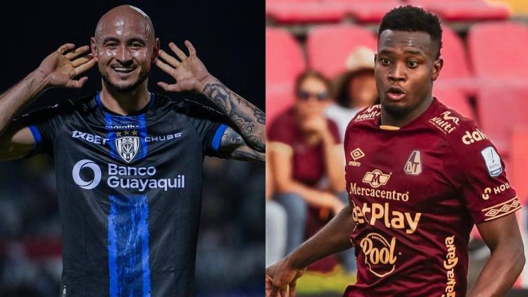 Carlos González es jugador de Independiente del Valle, mientras que Adrián Parra es jugador de Deportes Tolima.