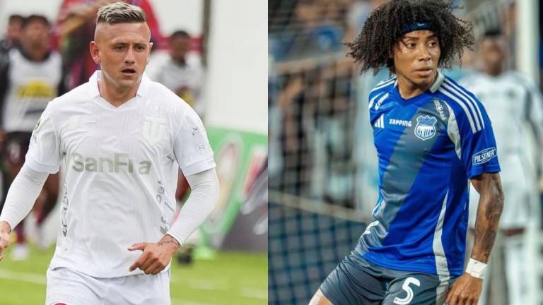 Matheo Castaño es jugador de Técnico Universitario, mientras que Angelo Mina es jugador de Emelec.