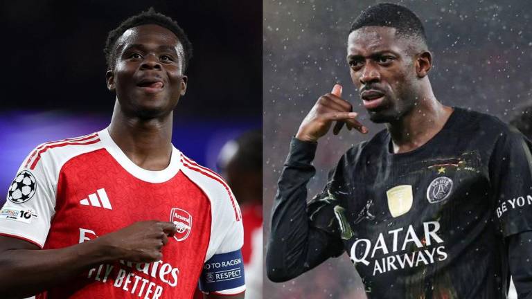 Bukayo Saka es jugador del Arsenal, mientras que Ousmane Dembélé es jugador del PSG.