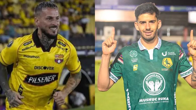 Darío Benedetto es jugador de Barcelona SC, mientras que Ronie Carrillo es jugador de Mushuc Runa.