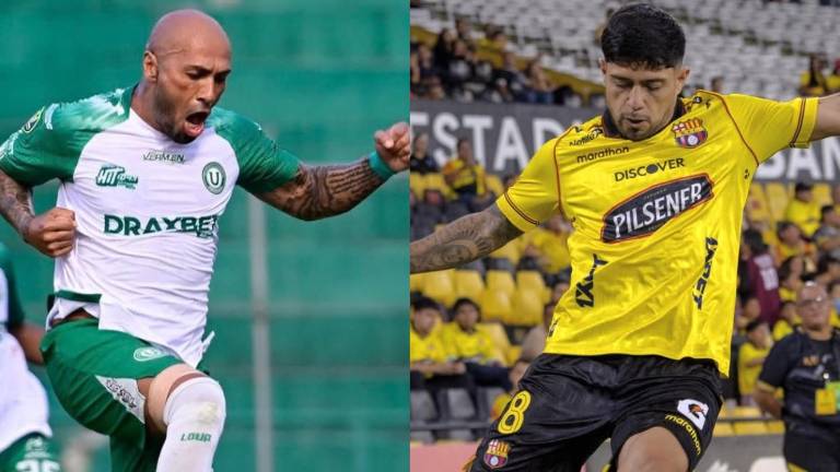 César Espínola es jugador de Liga de Portoviejo, mientras que Sergio Díaz es jugador de Barcelona SC.