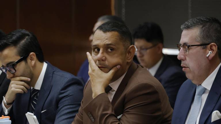 Fotografía que muestra al alcalde de Esmeraldas, Vicko Villacís, en una audiencia llevada a cabo el 23 de septiembre del 2026.