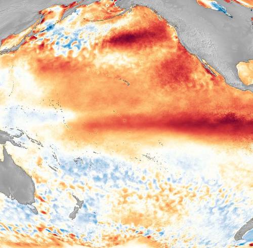 Imágenes satelitales de la presencia de El Niño en la región.