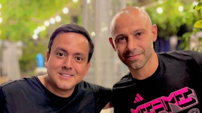 Daniel Molina, empresario organizador del Partido de la Historia, y Javier Mascherano, director técnico del Inter Miami.