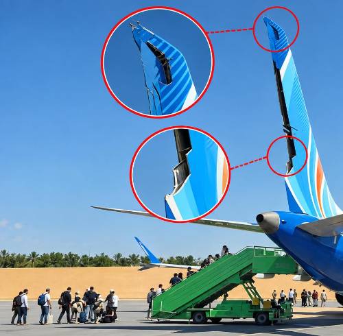 El estabilizador vertical que permite girar a un lado u otro se desprendió por la alta velocidad que alcanzó este Boeing 737MAX de FlyDubai..
