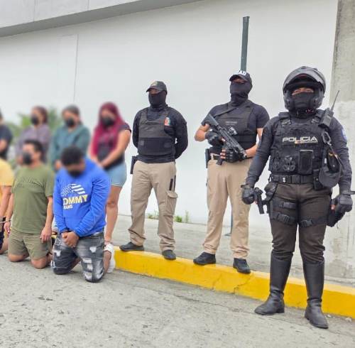 Aprehendidos presuntamente vinculados con el GDO “Chone killers” en casos de extorsiones.