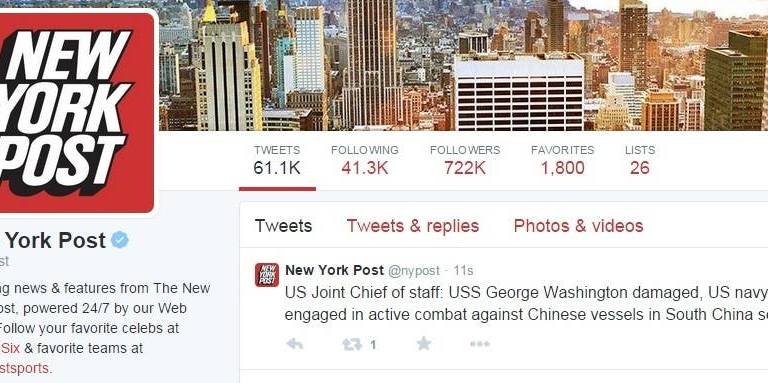 Piratean las cuentas en Twitter del New York Post y de la agencia UPI