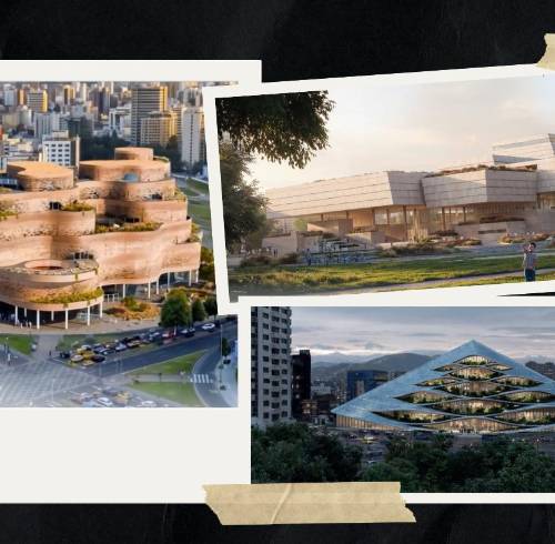 Collage de los tres proyectos finalistas para el Museo Nacional.