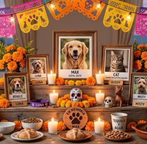 Imagen referencial de un altar de mascotas.