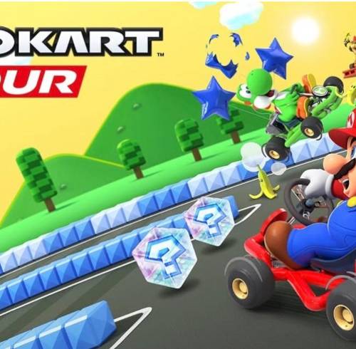 Portada oficial del juego Mario Kart Tour.
