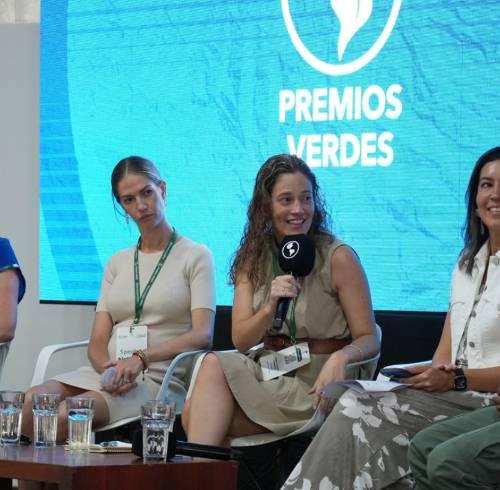 Fotografía durante un panel sobre biodiversidas en Premios Verdes, edición 2023.