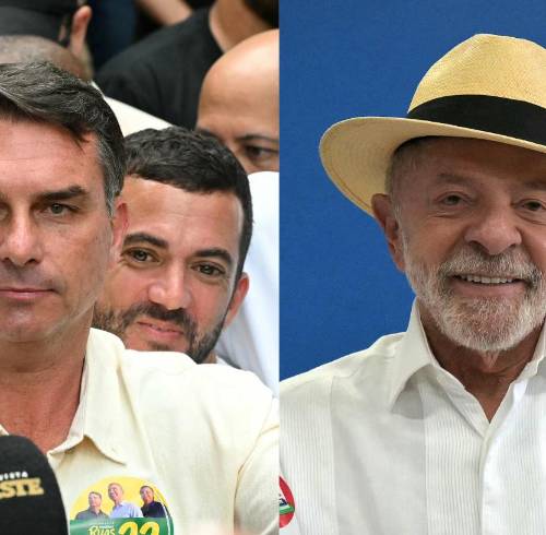 Flávio Bolsonaro y Lula da Silva.