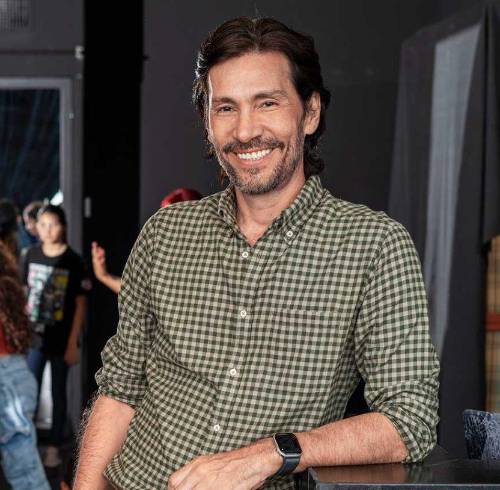 Foto del actor y director Jaime Tamariz realizada en su academia de actuación 'Teatriz'.
