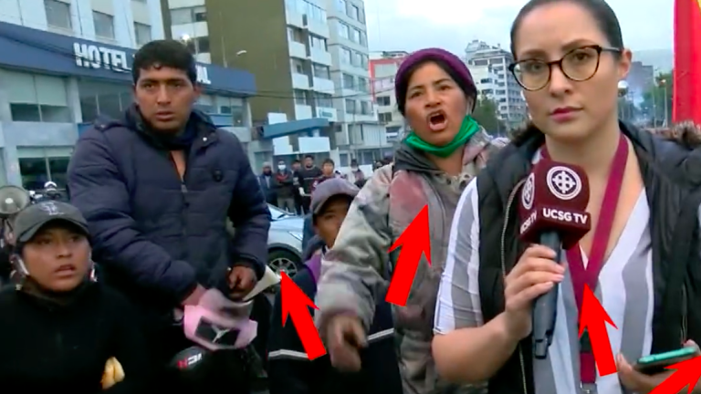 Las agresiones a periodistas no cesan: manifestantes arrojan cosas y piden que dejen de grabar en Quito
