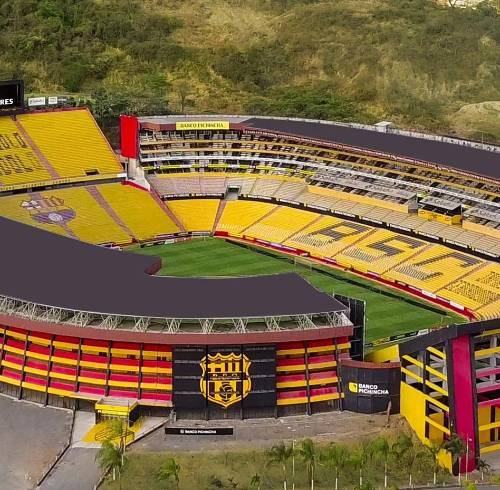 Fotografía que muestra el estadio de Barcelona Sporting Club, ubicado en el norte de Guayaquil.