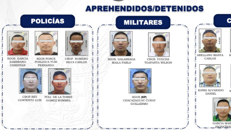 Capturan a cinco policías y tres militares en megaoperativo contra red de delincuencia organizada