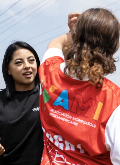 En la foto, Cristina Orbe, karateka ecuatoriana, durante un entrenamiento en una de las actividades realizadas en el marco de la alianza.