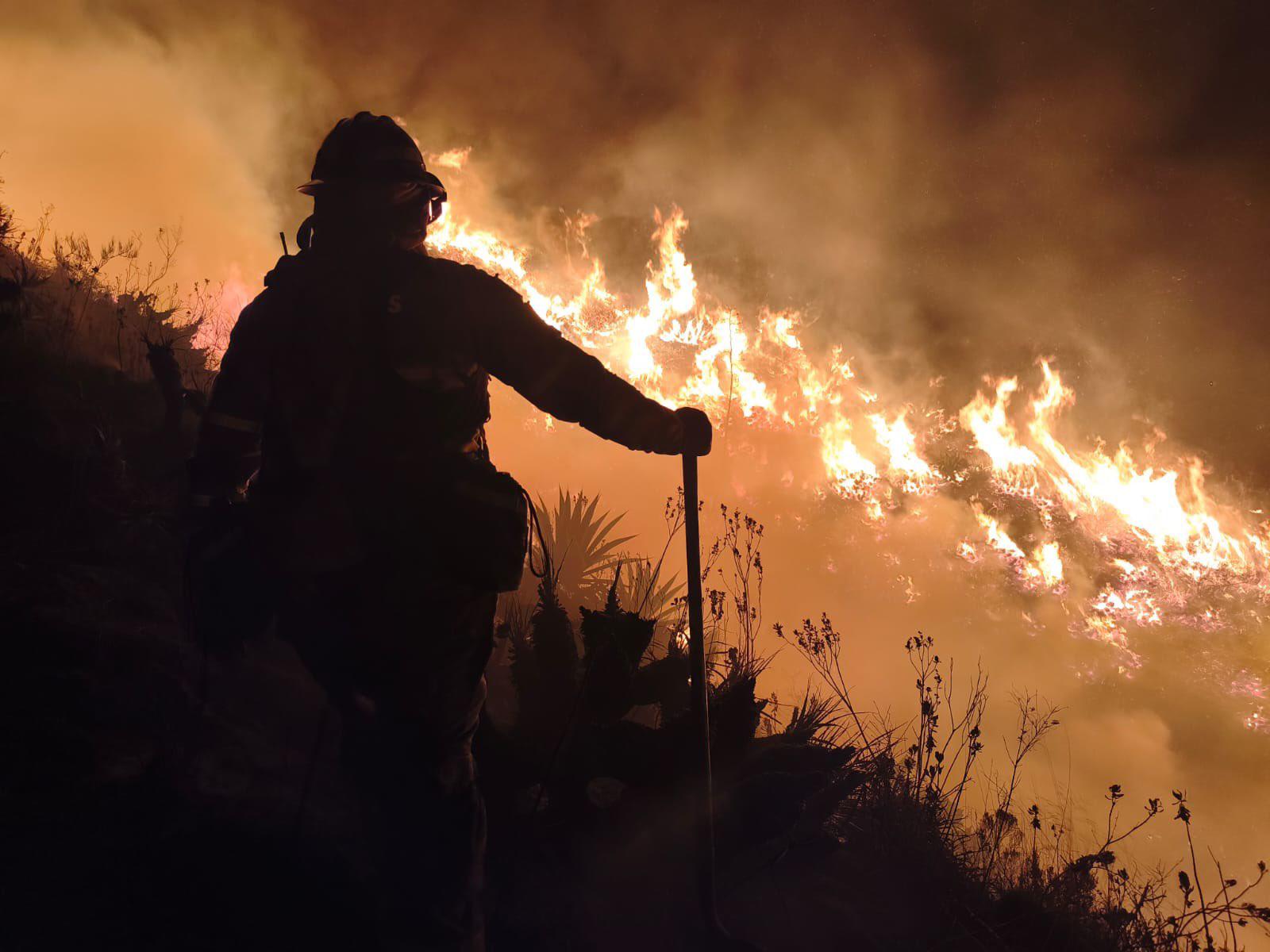 Así avanza el combate al incendio forestal en el cerro Casitagua