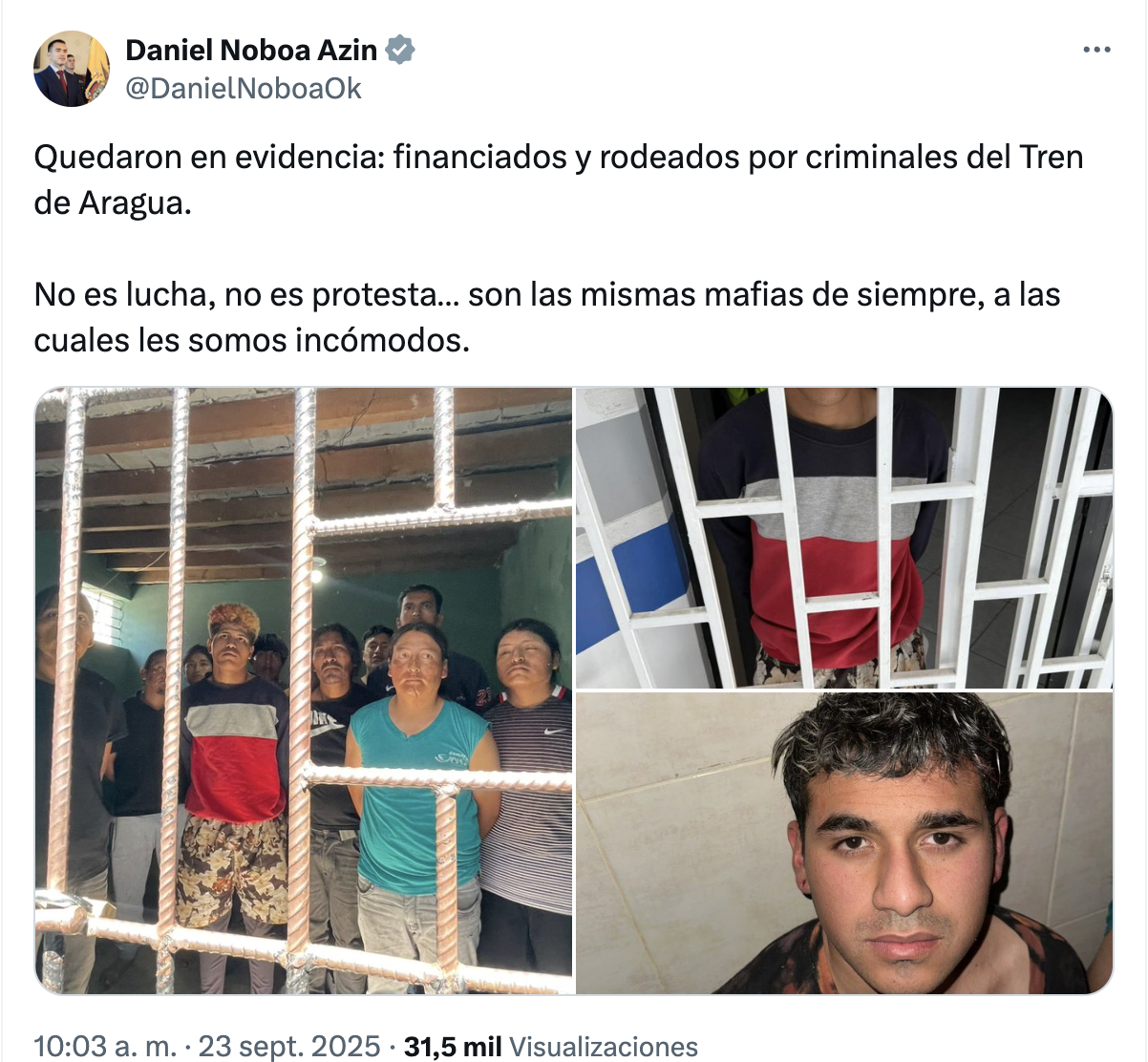 Noboa expone a detenidos