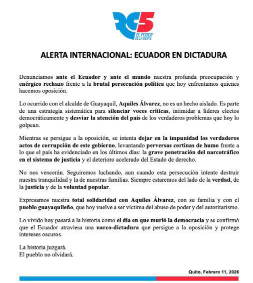 Correísmo denuncia "perversas cortinas de humo"