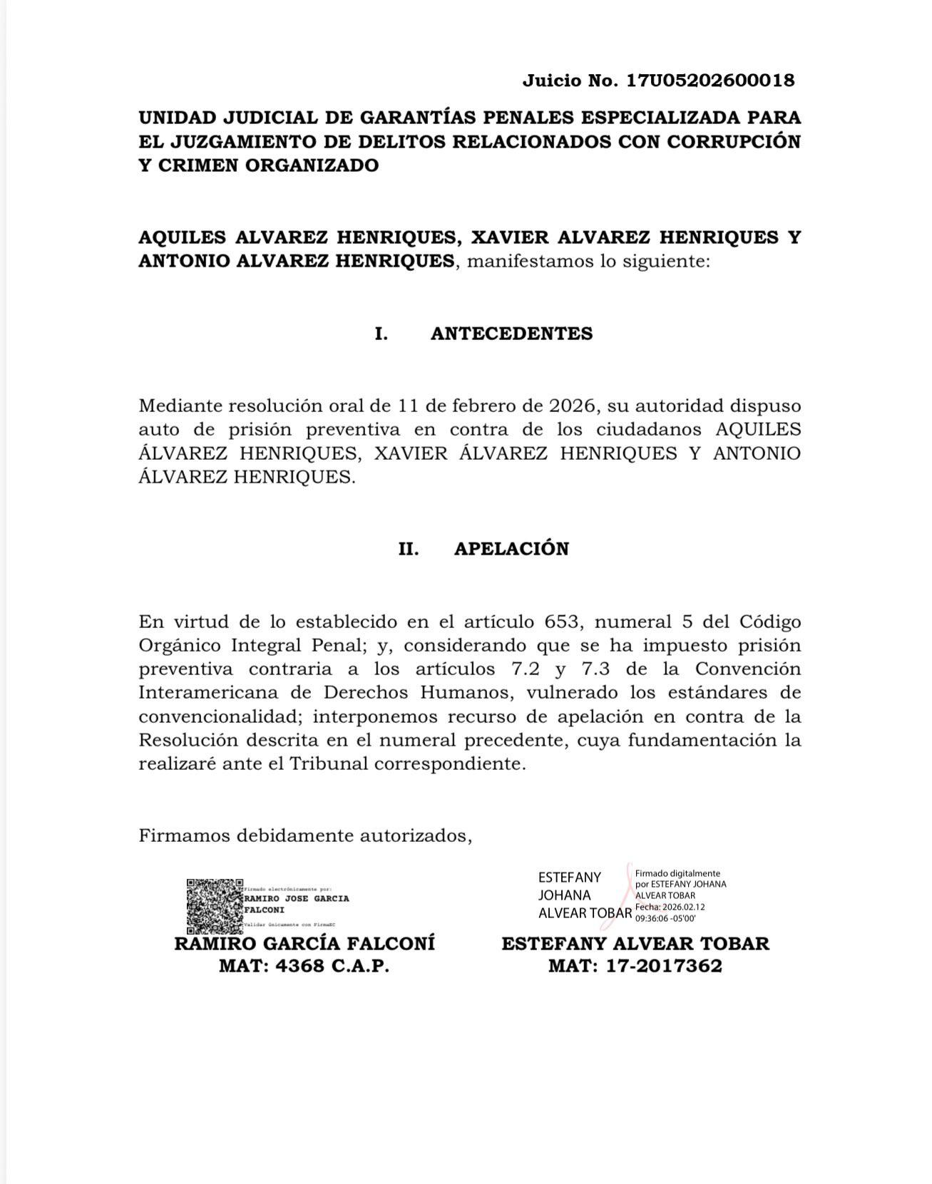 Caso Goleada: Aquiles Alvarez y sus hermanos apelan la prisión preventiva