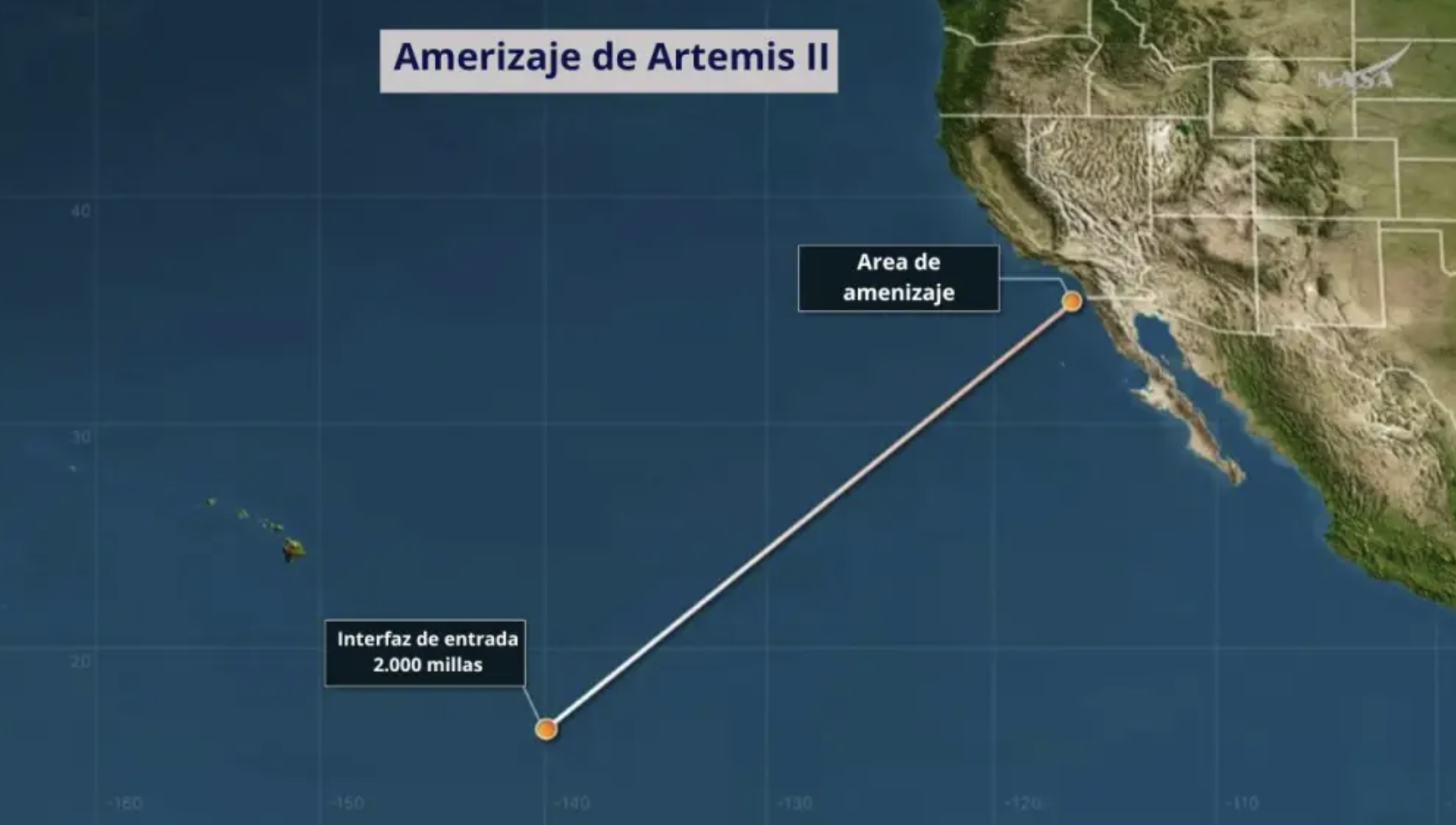 ¿Cuál es el punto exacto donde llegará la cápsula Orión y alguien podrá verla?