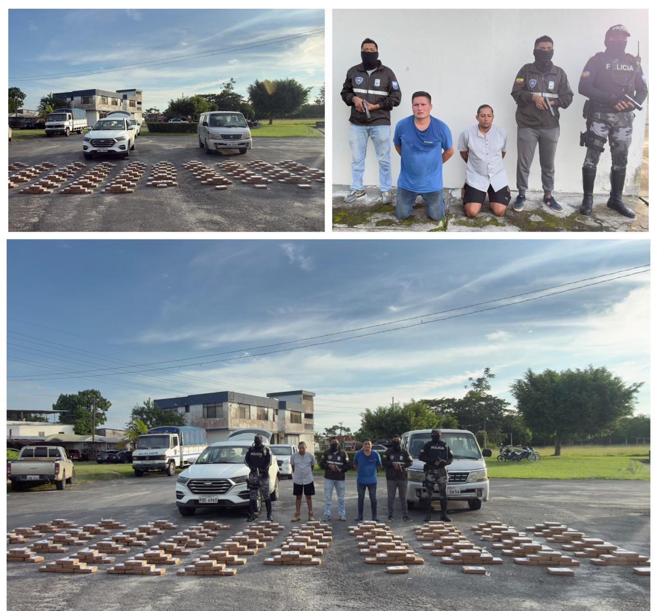 Hallan 382 kilos de cocaína en dos vehículos con caletas en Quinindé: hay dos detenidos