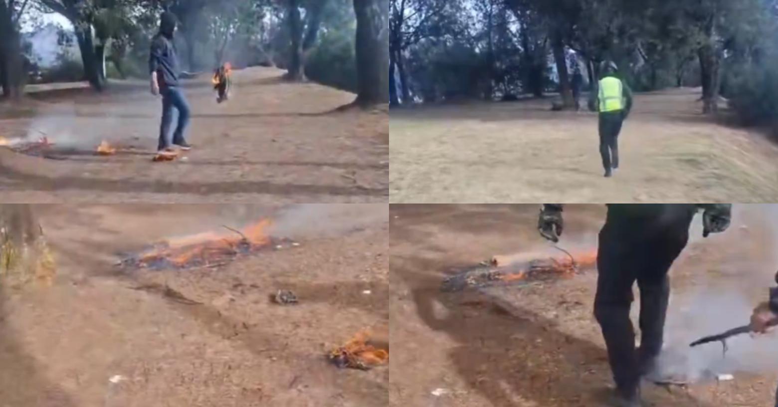 Detienen a una persona que habría estado intentando quemar cables en un bosque de Quito