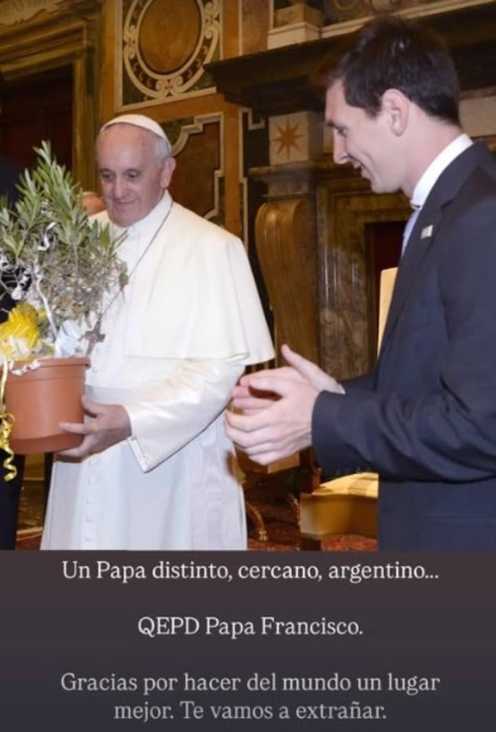 Messi recuerda al Papa Francisco