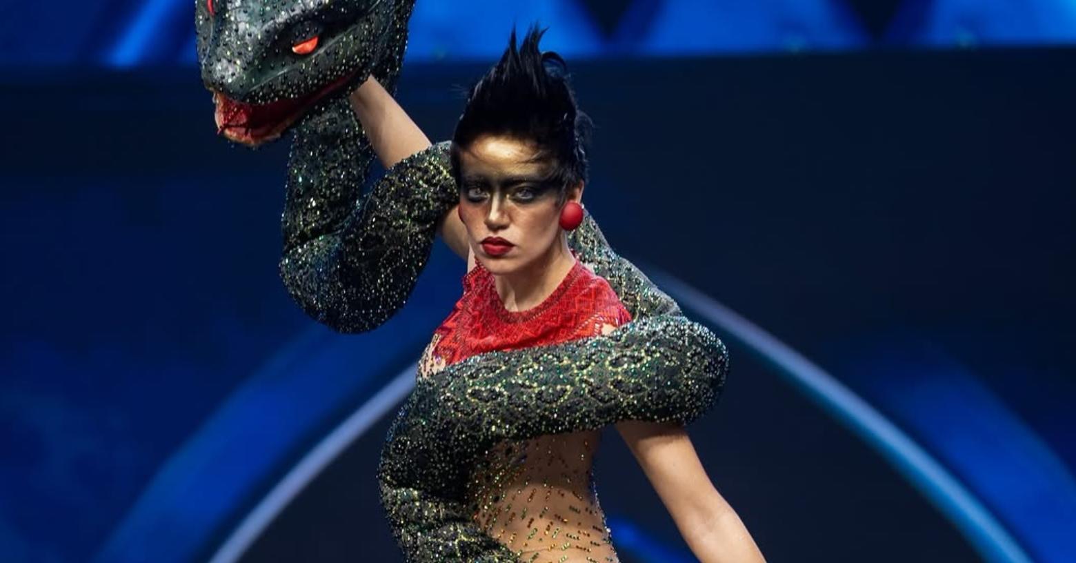 Shyare Andrade sorprende con un traje típico inspirado en la mitología Shuar en el Miss Grand International 2026