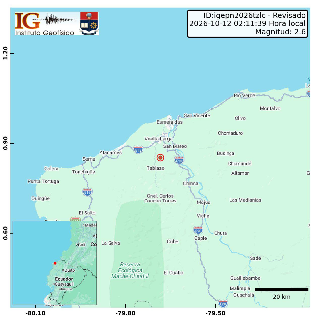 Triple sismo en Ecuador en menos de seis horas: epicentros se registraron en Tungurahua, Pastaza y Esmeraldas