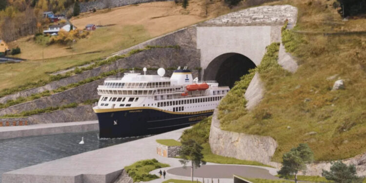 Noruega construye el primer túnel del mundo que permitirá a los barcos atravesar una montaña