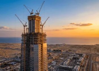 Una torre de más de 1.000 metros de altura se construye en el desierto y ya ha alcanzado los 100 pisos