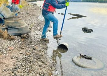 Comenzaron un proceso de limpieza en un río y retiraron 52 autos del fondo del lago